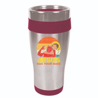 Jesus Has Your Back Jiu Jitsu Retro Christian 16oz Travel Tumbler