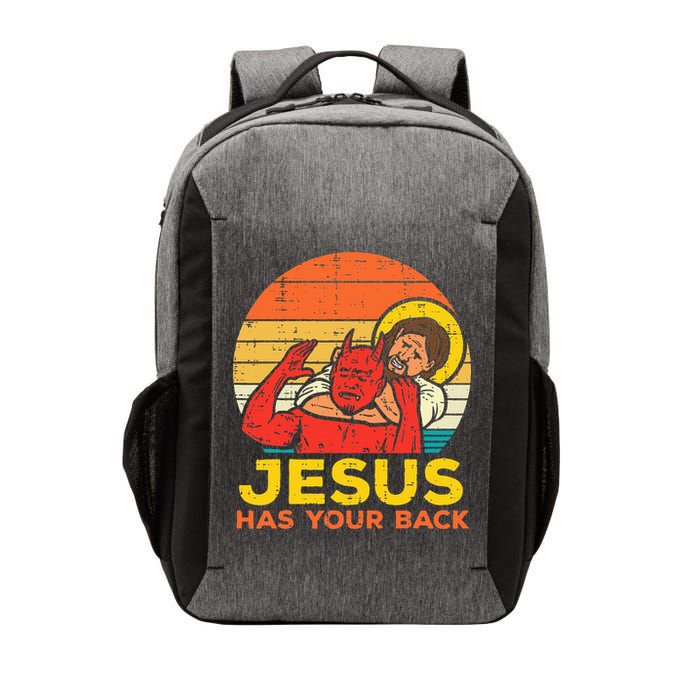 Jesus Has Your Back Jiu Jitsu Retro Christian Vector Backpack