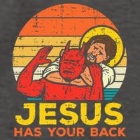 Jesus Has Your Back Jiu Jitsu Retro Christian Vector Backpack