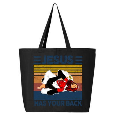 Jesus Has Your Back Vintage JIU JITSU Funny Satan Finished 25L Jumbo Tote