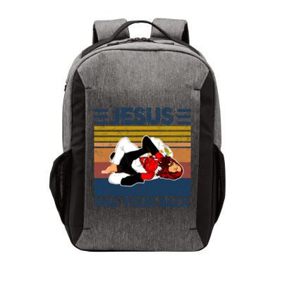 Jesus Has Your Back Vintage JIU JITSU Funny Satan Finished Vector Backpack