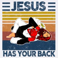 Jesus Has Your Back Vintage JIU JITSU Funny Satan Finished Bucket Hat