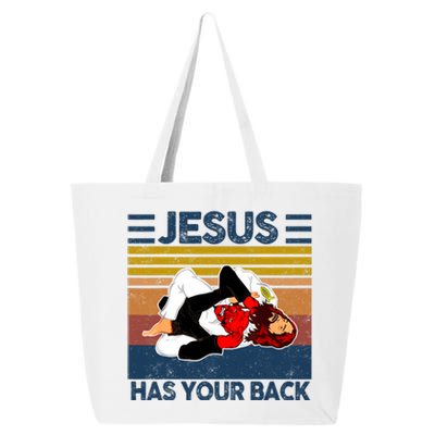 Jesus Has Your Back Vintage JIU JITSU Funny Satan Finished 25L Jumbo Tote