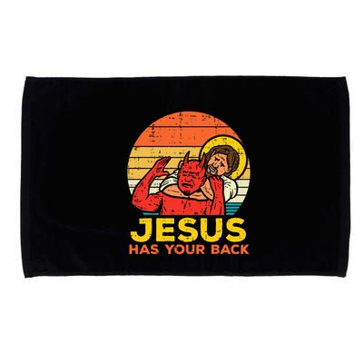 Jesus Has Your Back Jiu Jitsu Retro Christian Microfiber Hand Towel