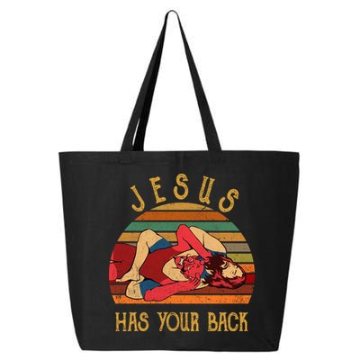 Jesus Has Your Back Funny Vintage Funny Jiu Jitsu 25L Jumbo Tote