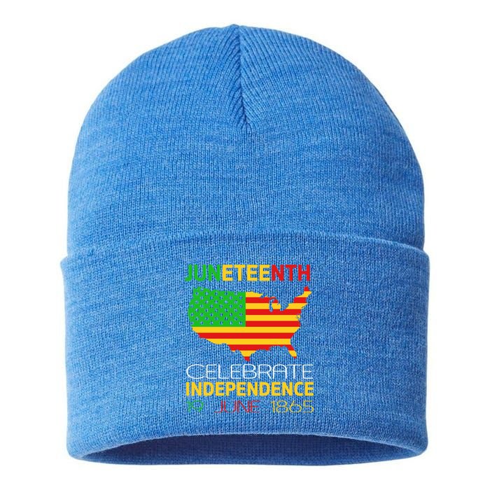 Juneteenth Independence 19 June 1865 Gift Sustainable Knit Beanie