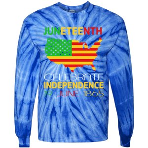 Juneteenth Independence 19 June 1865 Gift Tie-Dye Long Sleeve Shirt