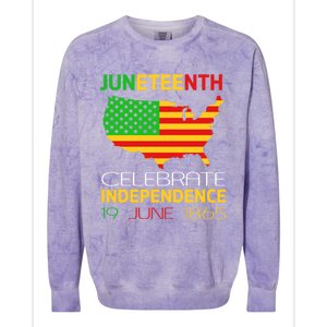 Juneteenth Independence 19 June 1865 Gift Colorblast Crewneck Sweatshirt