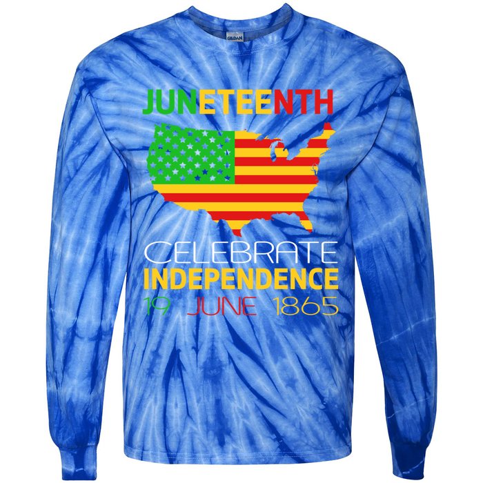 Juneteenth Independence 19 June 1865 Gift Tie-Dye Long Sleeve Shirt