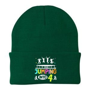 Jumping Into 4 Year Old Birthday Trampoline Jumping Knit Cap Winter Beanie