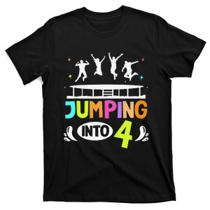 Jumping Into 4 Year Old Birthday Trampoline Jumping T-Shirt