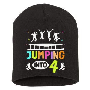 Jumping Into 4 Year Old Birthday Trampoline Jumping Short Acrylic Beanie