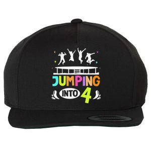 Jumping Into 4 Year Old Birthday Trampoline Jumping Wool Snapback Cap