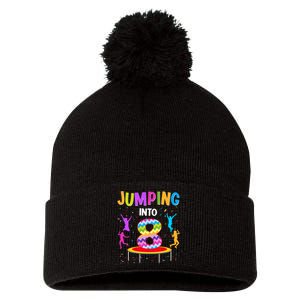 Jumping Into 8th Birthday Trampoline 8 Year Old Jumper Pom Pom 12in Knit Beanie