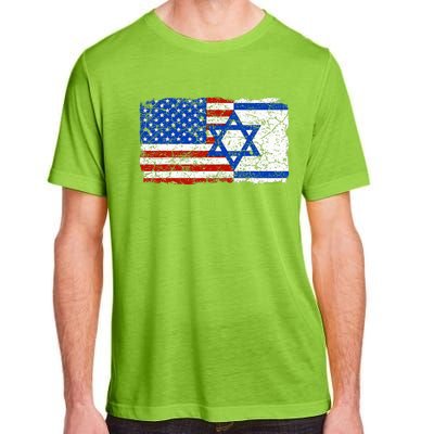 Jewish Israeli American Jew Flag Israel America USA  Adult ChromaSoft Performance T-Shirt