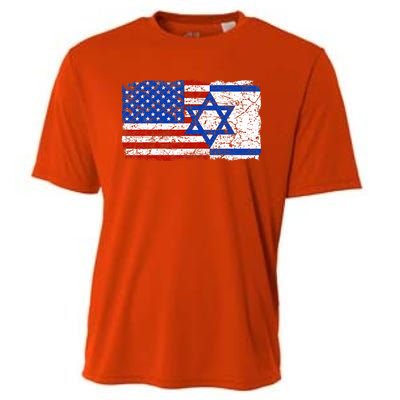 Jewish Israeli American Jew Flag Israel America USA  Cooling Performance Crew T-Shirt