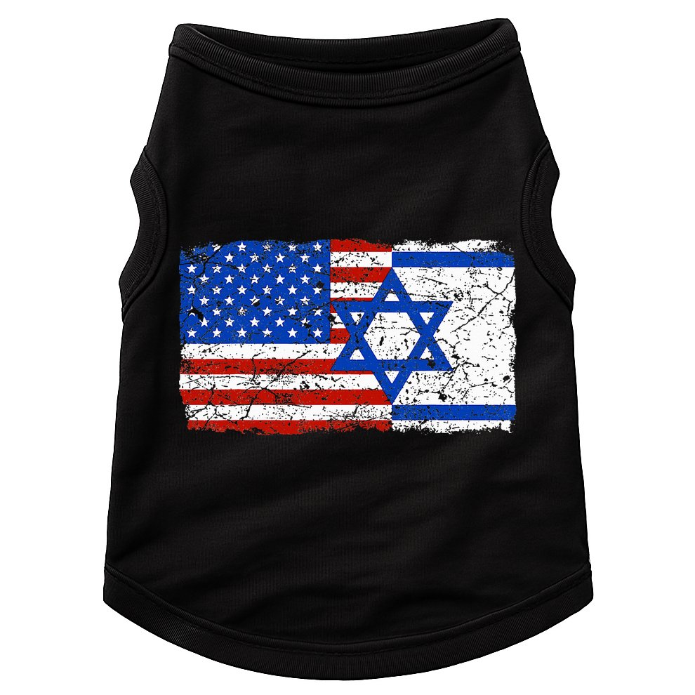 Jewish Israeli American Jew Flag Israel America USA  Doggie Tank