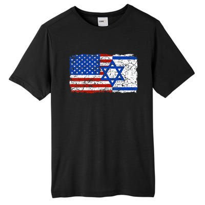 Jewish Israeli American Jew Flag Israel America USA  Tall Fusion ChromaSoft Performance T-Shirt