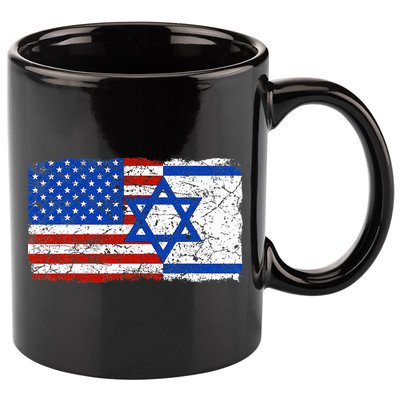 Jewish Israeli American Jew Flag Israel America USA  11oz C Handle Ceramic Mug