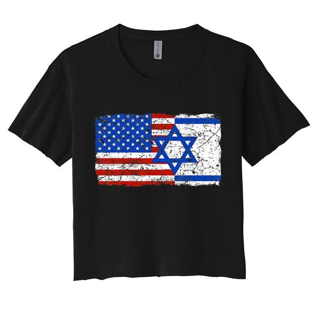 Jewish Israeli American Jew Flag Israel America USA  Crop Top
