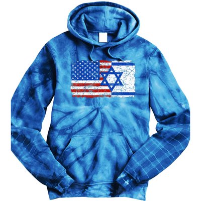 Jewish Israeli American Jew Flag Israel America USA  Tie Dye Hoodie