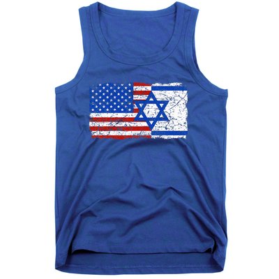 Jewish Israeli American Jew Flag Israel America USA  Tank Top