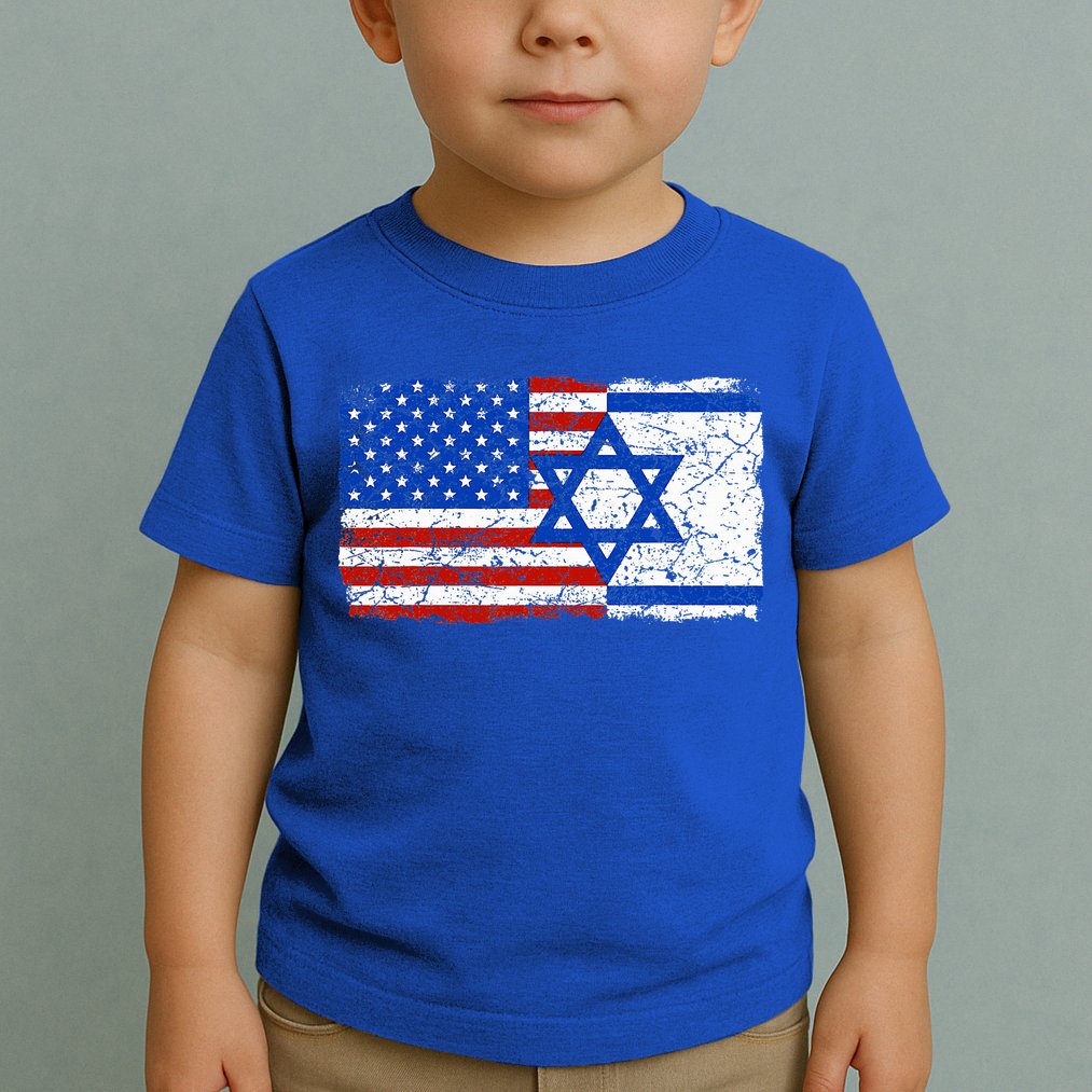 Jewish Israeli American Jew Flag Israel America USA  Toddler T-Shirt