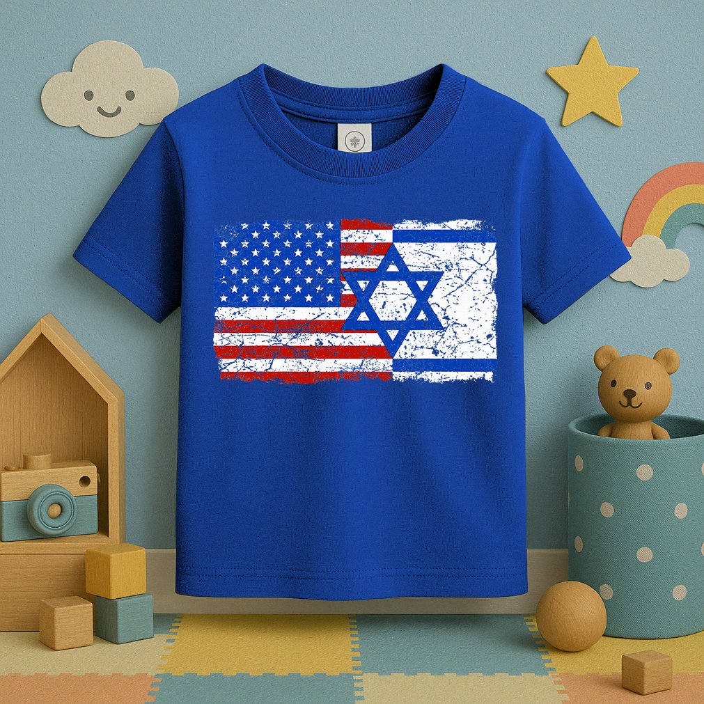 Jewish Israeli American Jew Flag Israel America USA  Toddler T-Shirt