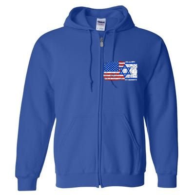 Jewish Israeli American Jew Flag Israel America USA  Full Zip Hoodie