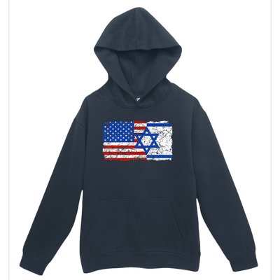 Jewish Israeli American Jew Flag Israel America USA  Urban Pullover Hoodie