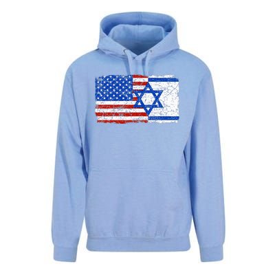 Jewish Israeli American Jew Flag Israel America USA  Unisex Surf Hoodie