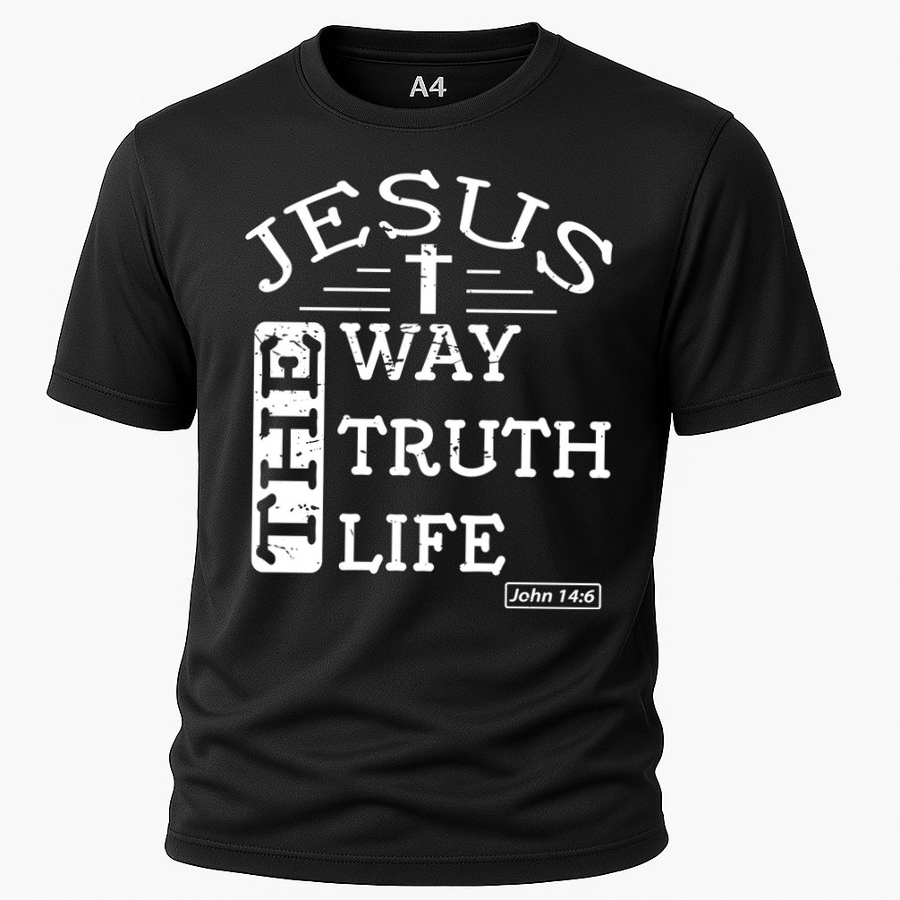 Jesus I Am The Way The Truth And The Life John 14:6 Gift Cooling Performance Crew T-Shirt