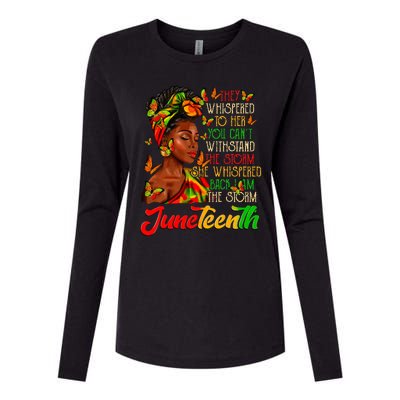 Juneteenth I Am The Storm Black Women Black History Month Womens Cotton Relaxed Long Sleeve T-Shirt