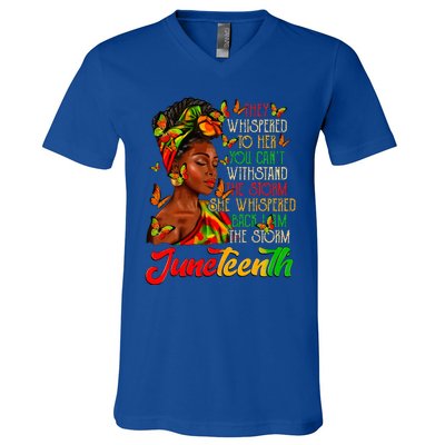 Juneteenth I Am The Storm Black Women Black History Month V-Neck T-Shirt