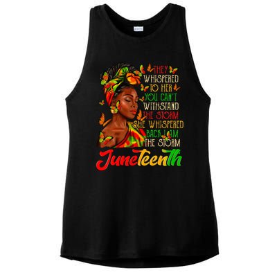 Juneteenth I Am The Storm Black Women Black History Month Ladies PosiCharge Tri-Blend Wicking Tank