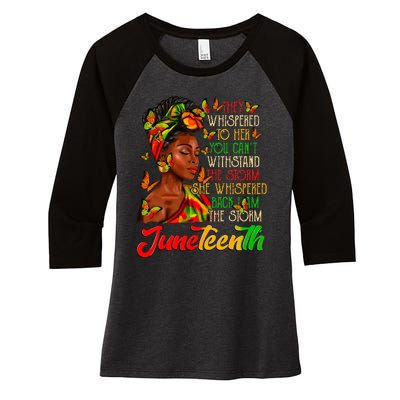 Juneteenth I Am The Storm Black Women Black History Month Women's Tri-Blend 3/4-Sleeve Raglan Shirt