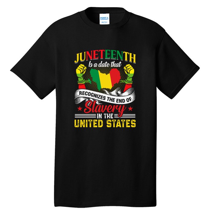 Juneteenth Is A Date That Recognizes The End Of Slavery Gift Free Ish Tall T-Shirt