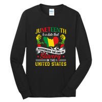 Juneteenth Is A Date That Recognizes The End Of Slavery Gift Free Ish Tall Long Sleeve T-Shirt