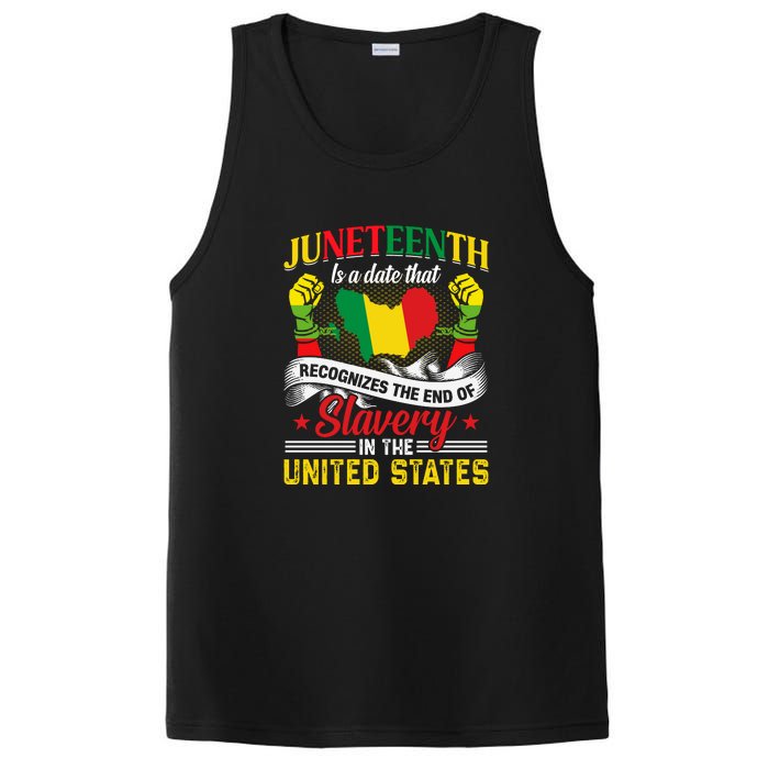 Juneteenth Is A Date That Recognizes The End Of Slavery Gift Free Ish PosiCharge Competitor Tank