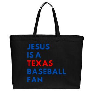 Jesus Is A Texas Baseball Fan Cotton Canvas Jumbo Tote