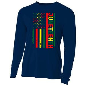 Juneteenth In A Flag For Black History Day June 19th 1865 Cooling Performance Long Sleeve Crew