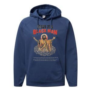 Jesus Is A Black Man His Head And His Hairs Performance Fleece Hoodie