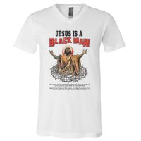 Jesus Is A Black Man His Head And His Hairs V-Neck T-Shirt