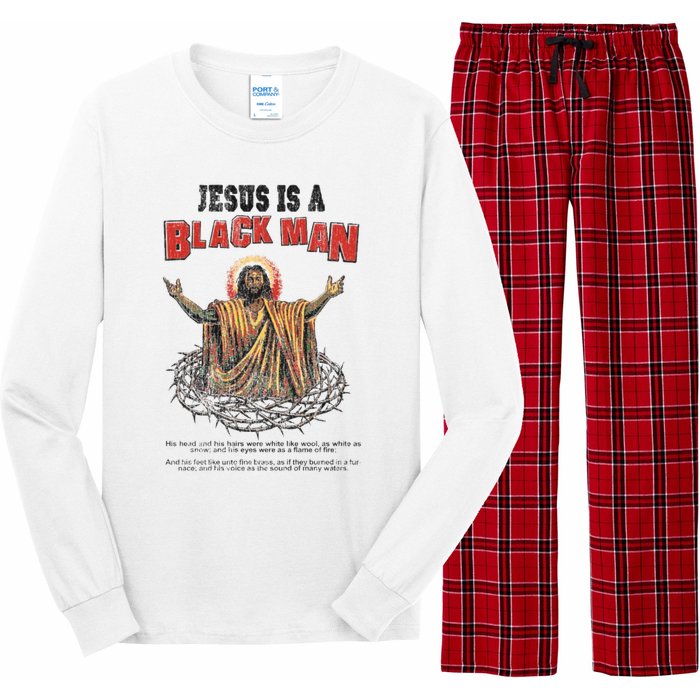 Jesus Is A Black Man His Head And His Hairs Long Sleeve Pajama Set