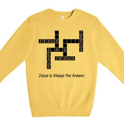 Jesus Is Always The Answer Christianity Crossword Premium Crewneck Sweatshirt