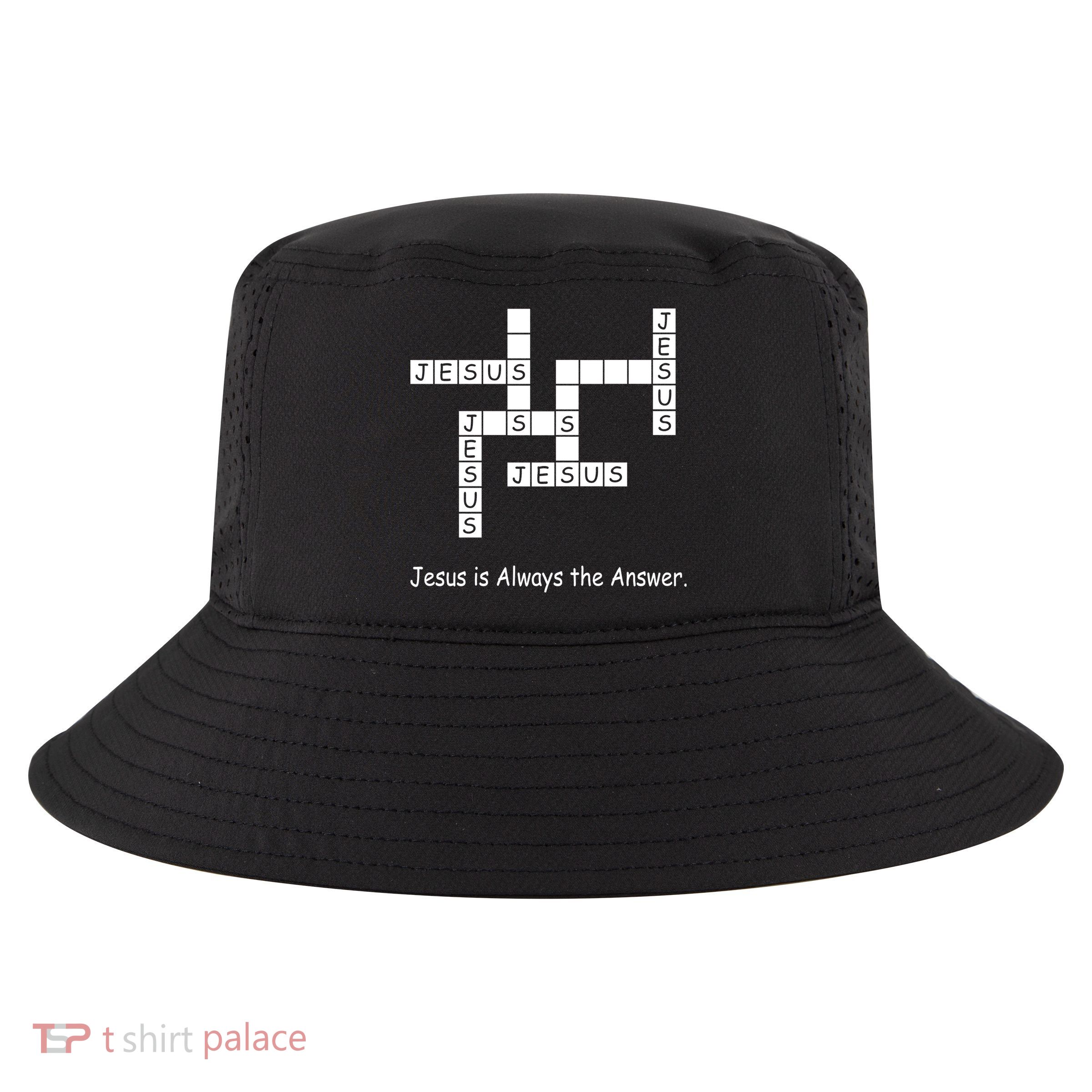 Jesus Is Always The Answer Christianity Crossword Cool Comfort Performance Bucket Hat
