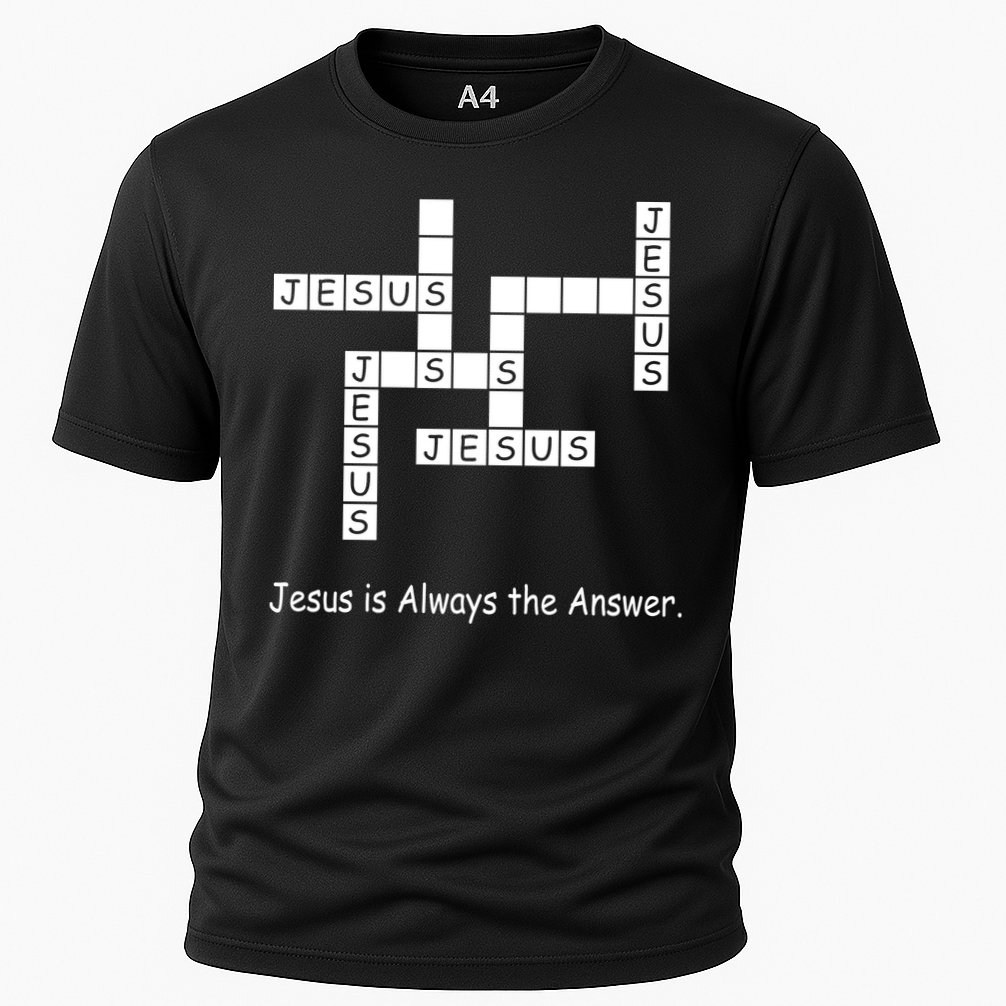 Jesus Is Always The Answer Christianity Crossword Cooling Performance Crew T-Shirt