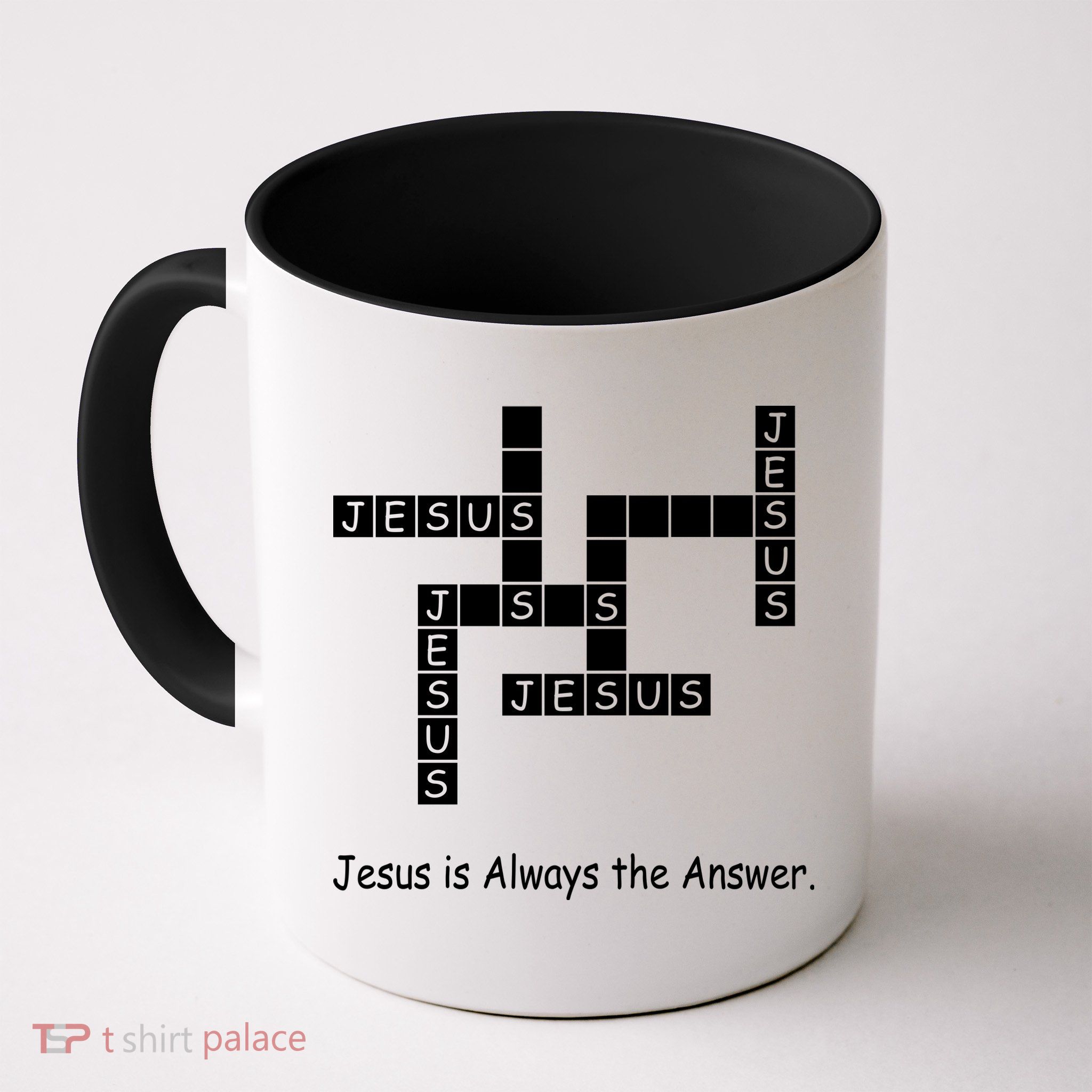 Jesus Is Always The Answer Christianity Crossword Mug