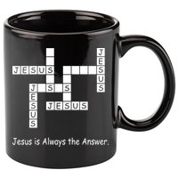 Jesus Is Always The Answer Christianity Crossword 11oz C Handle Ceramic Mug
