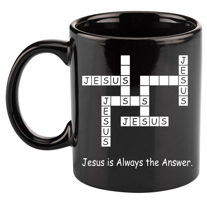 Jesus Is Always The Answer Christianity Crossword 11oz C Handle Ceramic Mug